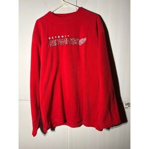 Mens Detroit Red Wings Fleece Pullover Sweatshirt XL NHL Pro Edge Red USA